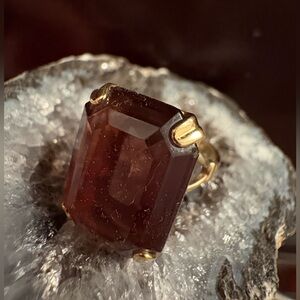 Avon 1970’s Smoky Violet cut glass cocktail ring.